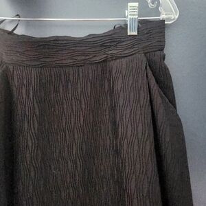 C/MEO Collective Black Midi Structured Textured Circle Skirt Small Minimalist